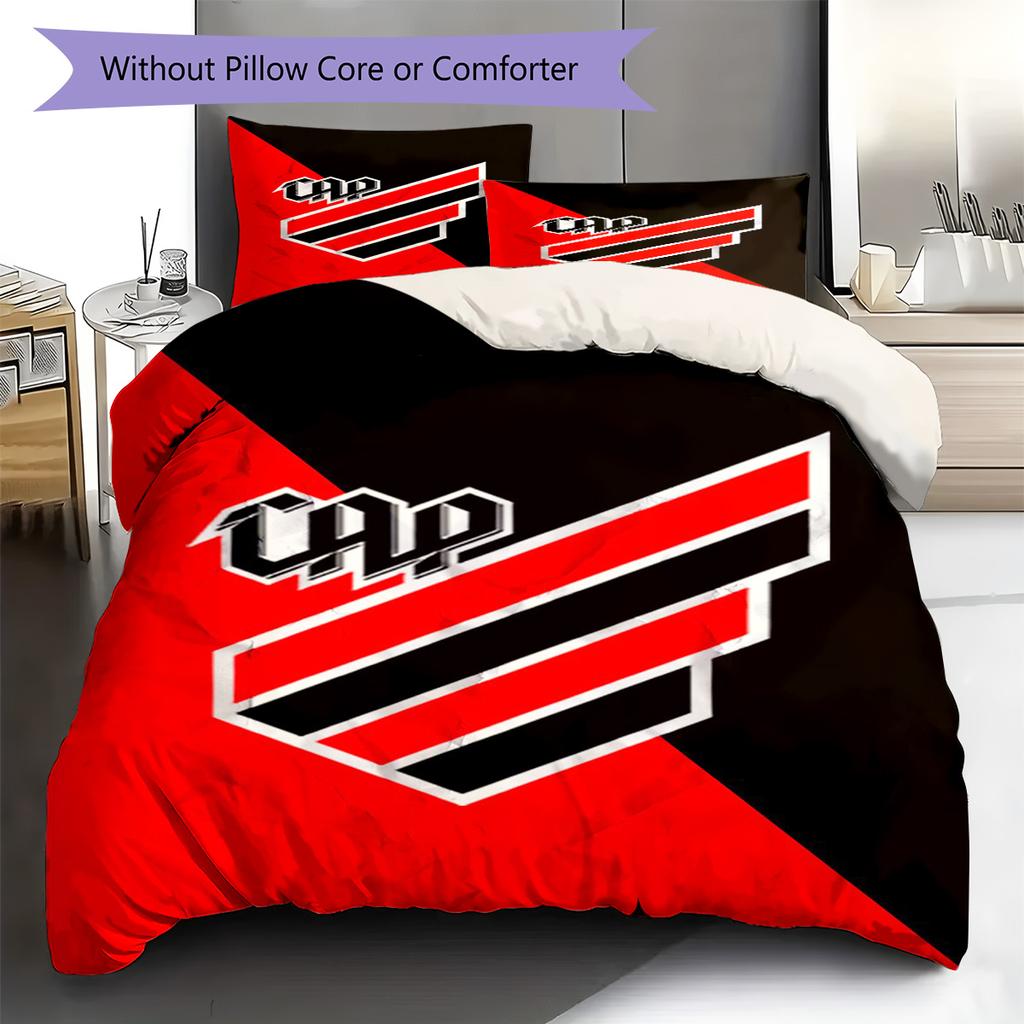 Athletico Paranaense Pattern Bedding Set Quilt Cover Pillowcase Home Decor Gift (1 * duvet cover + 2 * pillowcase, without core)