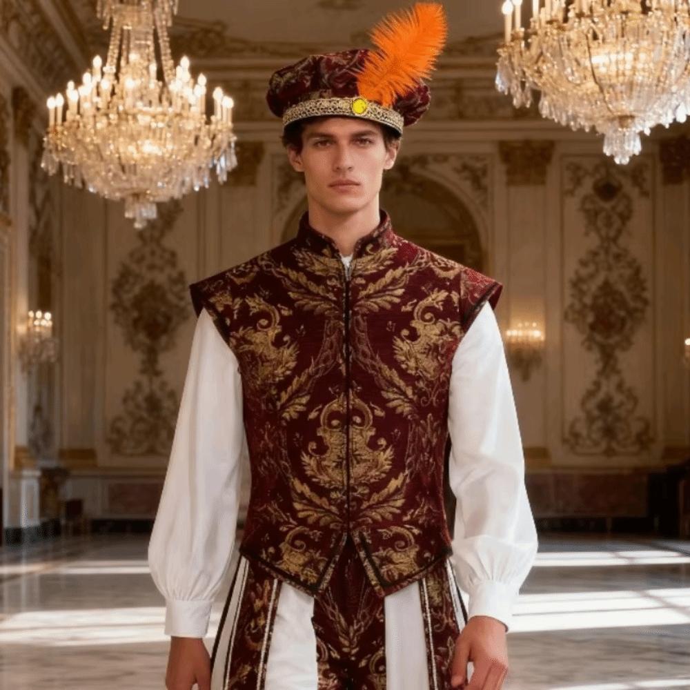 with Feather Medieval Noble Court Hat Renaissance Ceremony Dress Hat Cosplay Costume Prop