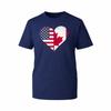 Summer Unisexs Tshirt Fashionable Trend Comfortable And Casual Us Canada Flag Heart Tshirt Distressed Cross Border Friends Tee