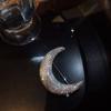 Luxury Female Crystal Moon Brooch Charm Silver Color Party Brooches For Women Cute Bridal White Zircon Wedding Brooch