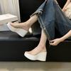 2024 Summer Chunky Woman Slippers Fashion PVC Transparent Platform Wedges Heel Slides Ladies Casual Outdoor Beach Slipper Shoes