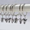 12Pcs Metal Shower Curtain Open Rings Bathroom Drape Hook Hanger Loop Clip Clamp