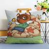 TTom Nook Cushion Cover Washable Linen Pillowcase Soft  for Sofa Bed Cozy Home Room Decor