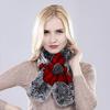 Новый бренд роскошный женский настоящий меховой шарф зимний настоящий меховой шарф из кролика рекс зимний теплый женский вязаный натуральный меховой шарф