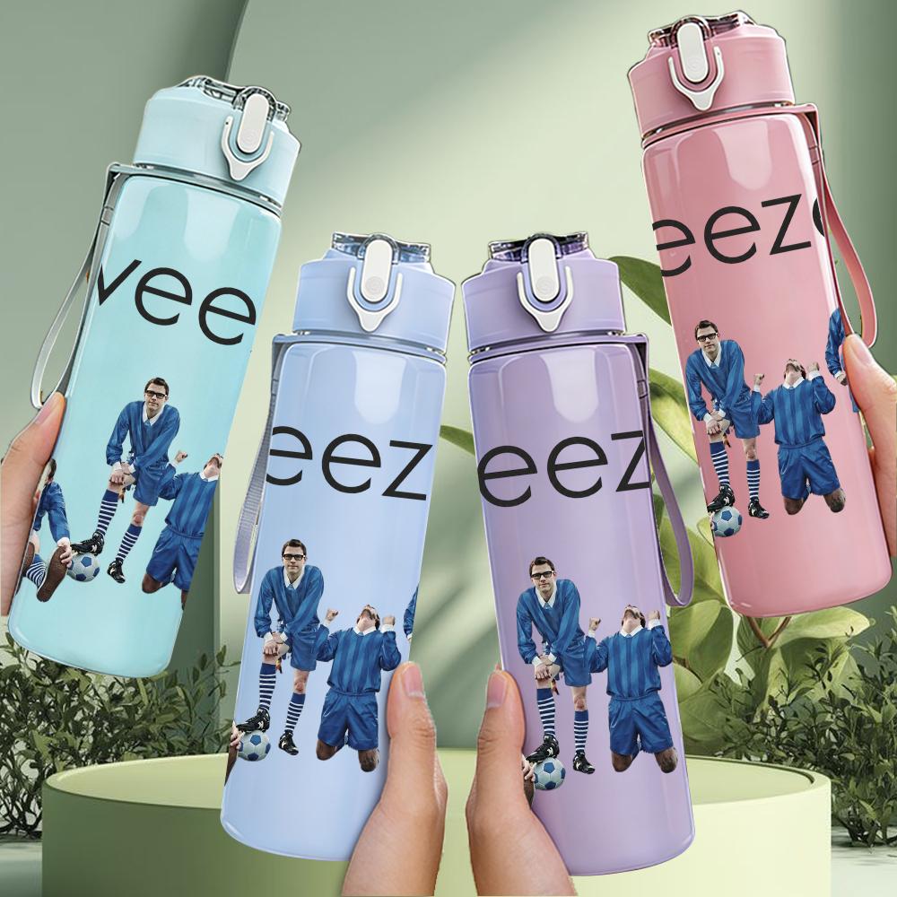 1PC Germs Punk Band Blue Circular Logo Print 750ml Portable Sports Water Bottle Leakproof Gym Outdoor Travel Drink Cup