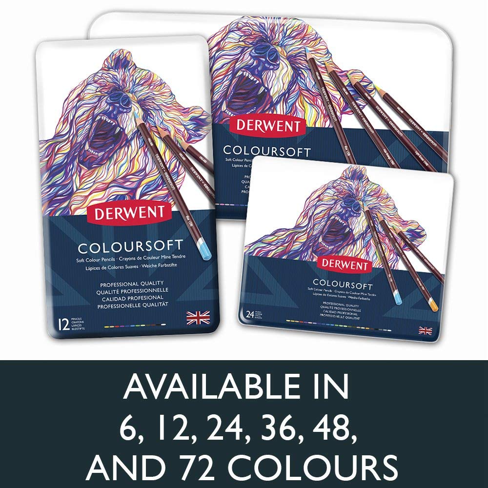 Derwent Coloursoft Coloured 0701029 Pencils, 72-Colour Set,