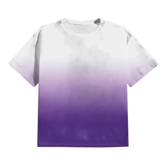 Men Gradient Color T-Shirt Short Sleeve Round Neck Summer Top Plus Size Urban Style Loose Tee Shirt for Daily Wear Party Office Beach