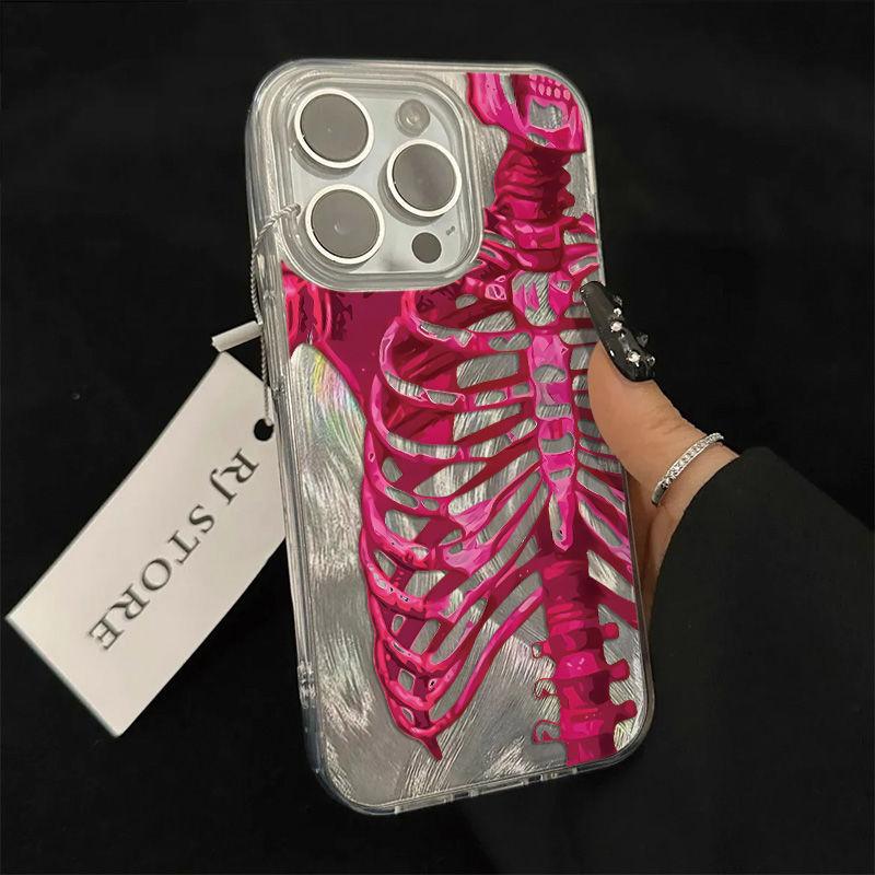 Pink Purple Skull Silicone Phone Case For Xiaomi Poco X6 X3 X5 M6 Pro 4G Mi 11 Lite 5G NE Feather Gauze Shockproof Hard Cover