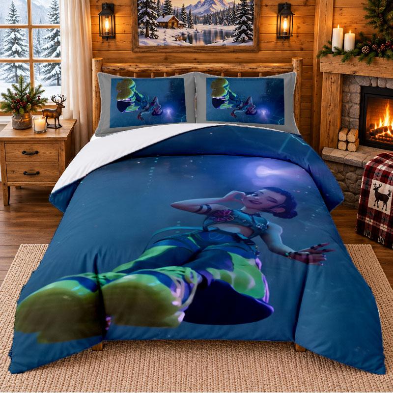 Zoey Pattern Bedding 3Pcs Set Bed Sheet And Pillowcases For Indoor Bedroom
