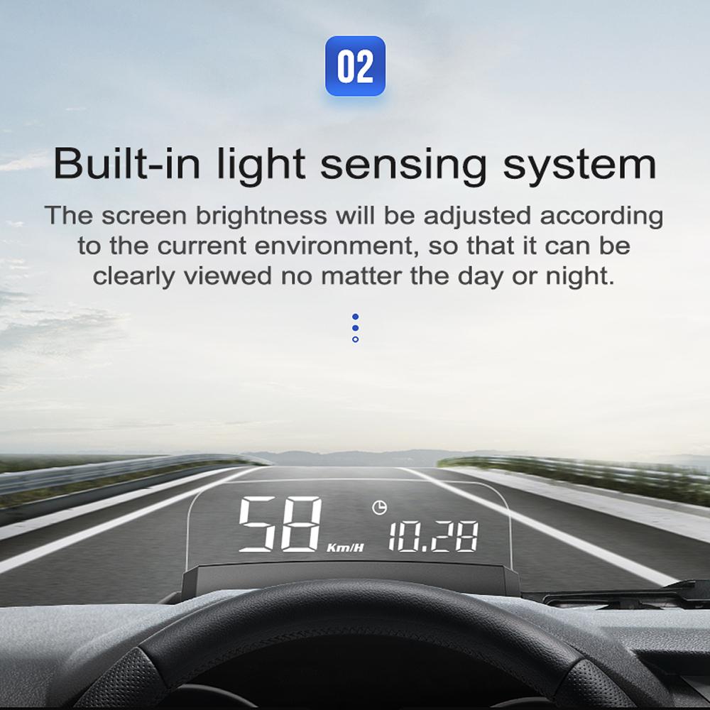 Автомобильный HUD-проектор со светодиодным спидометром и скоростью/временем/температурой воды/об/мин/топливом