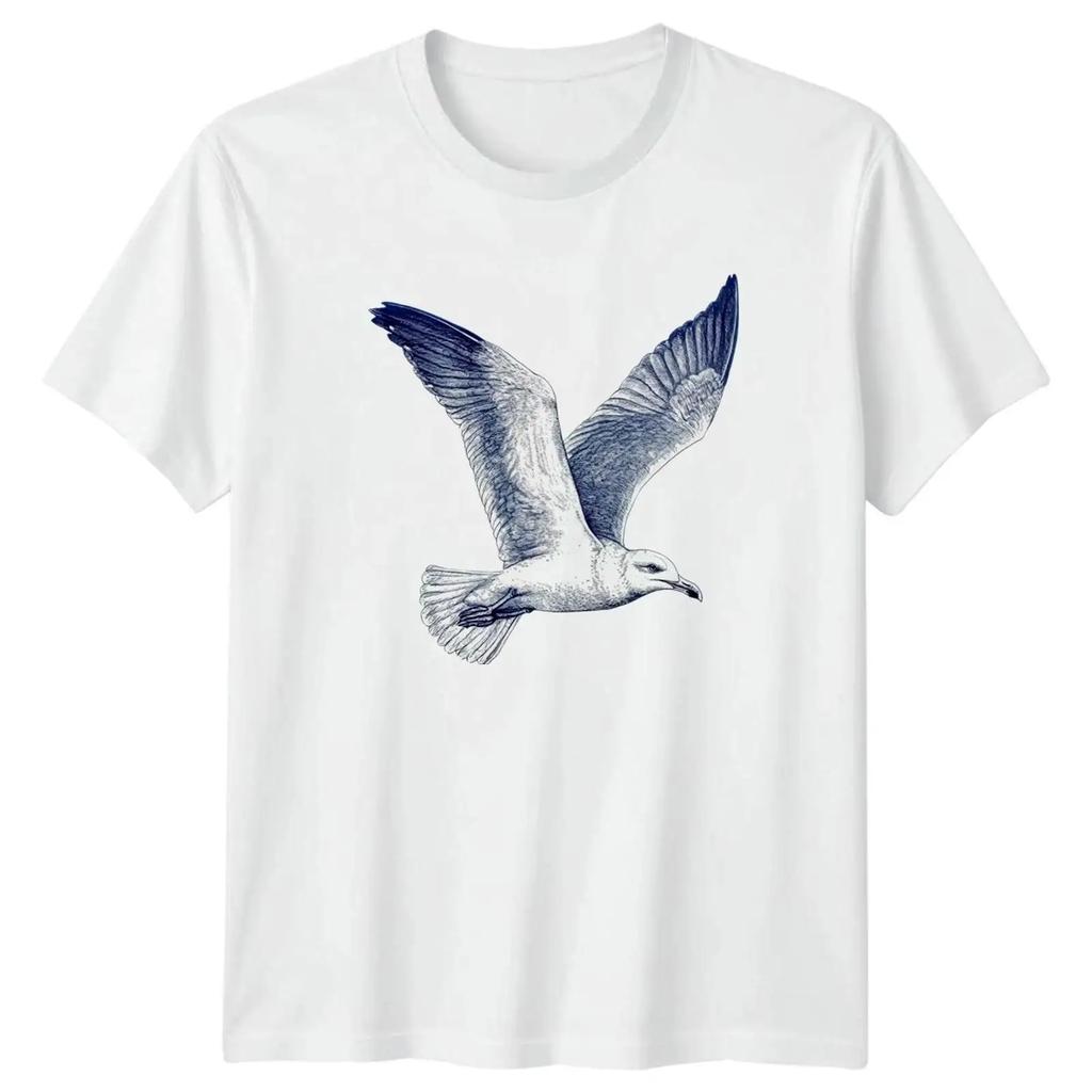 Fliegende Möwe T Shirt Küste Tierwelt Maritim 2026 Geschenk für Sie und Ihn vintage Washed Stretched designer clothes Slightly