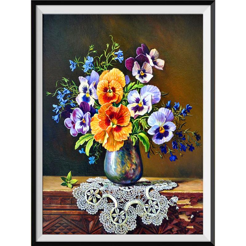 5D DIY Алмазная картина Красивые цветы Фотографии Алмазная вышивка Набор для вышивки крестом Полный горный хрусталь Мозаика Домашний декор