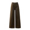 Floral denim trousers new American retro wide-leg mopping casual lazy spring and summer comfortable