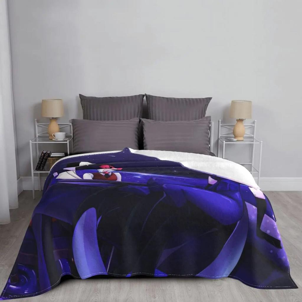 Фланелевые одеяла в стиле аниме Helluva Boss Octavia Stolas, пледы на заказ для дома, отеля, дивана, покрывала