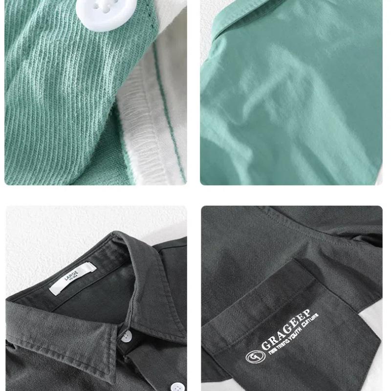 Корейская мода пэчворк мужские рубашки летние повседневные красивые рубашки с коротким рукавом из чистого хлопка мягкая и удобная мужская одежда