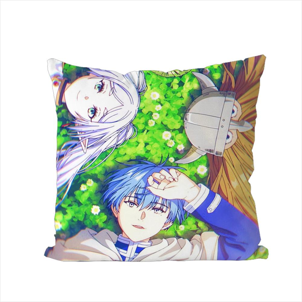 Anime FFrieren Pillow Case For Car Sofa Decorative Home Doublesided Print Plush Square Throw Pillow Cushion Cover