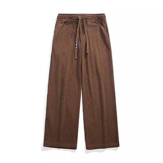 2024 Men Casual Pants Loose Corduroy Straight Pants Elastic Waist Sweatpants Fashion Streetwear Men Sports Jogger Trousers