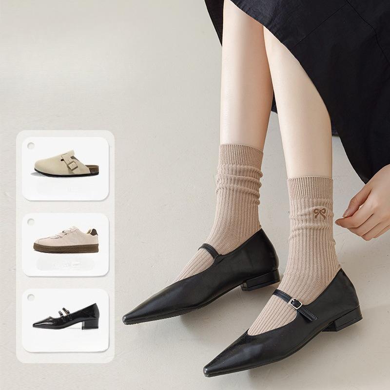 Женские осенние антибактериальные и дезодорирующие носки, носки средней длины из чистого хлопка, дышащие и влагоотводящие универсальные носки