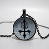 Satanic Goat Necklace Glass Dome Pendant Satanic Church Jewelry Inverted Pentagram Pendant Necklace