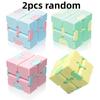 2Pcs Versatile Infinite Flipping Cube Geometric Cube 3D Deformation Decompression Children'S Toy Gift Party Gift