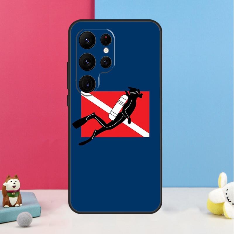 Diver Down Diving Flag Case For Samsung Galaxy S26 S23 Ultra S20 S21 S22 S24 S25 Plus S10 S25 FE Back Cover Shell