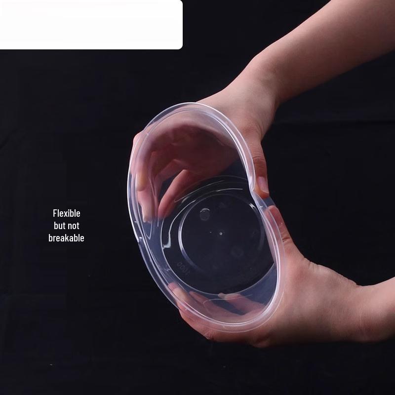 Disposable Round Plastic Food Containers with Lids (50 Sets)