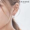 [CRANNE] Серьги-кольца с цветами и камнями 14K GF C24EGF193