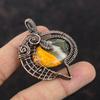 Подвеска Bumble Bee Jasper, медная проволока, обернутая в ювелирное изделие, дизайнерская медная подвеска, ювелирное изделие из драгоценных камней ручной работы, уникальная подвеска, проволочная подвеска для подарка