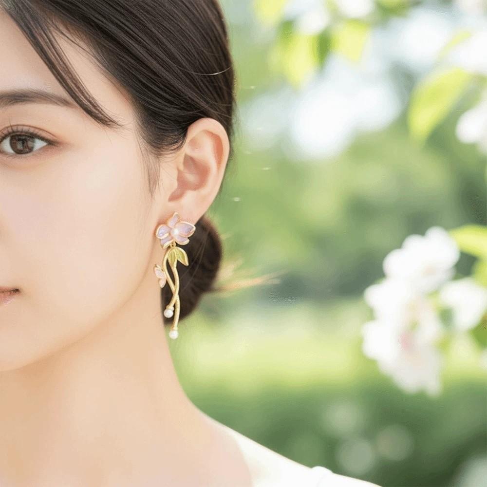 1 пара Элегантные серьги-цветы из эмали, ювелирные изделия, серьги с каплями глазури, для отпуска на море