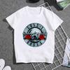 Горячая Распродажа Футболка с Принтом Рок-группы Guns N Roses Модная Детская Футболка Летние Топы для Девочек Одежда для Малышей Мальчиков Детские Футболки с Коротким Рукавом
