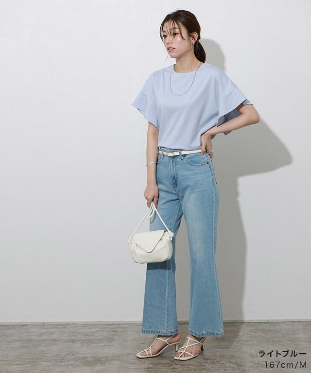 Прохладный на ощупь расклешенный рукав, крой и пошив, впитывающий воду, быстросохнущий, с защитой от ультрафиолета, чехол для тела, размер L, серо-бежевый MD [Clown], женская футболка