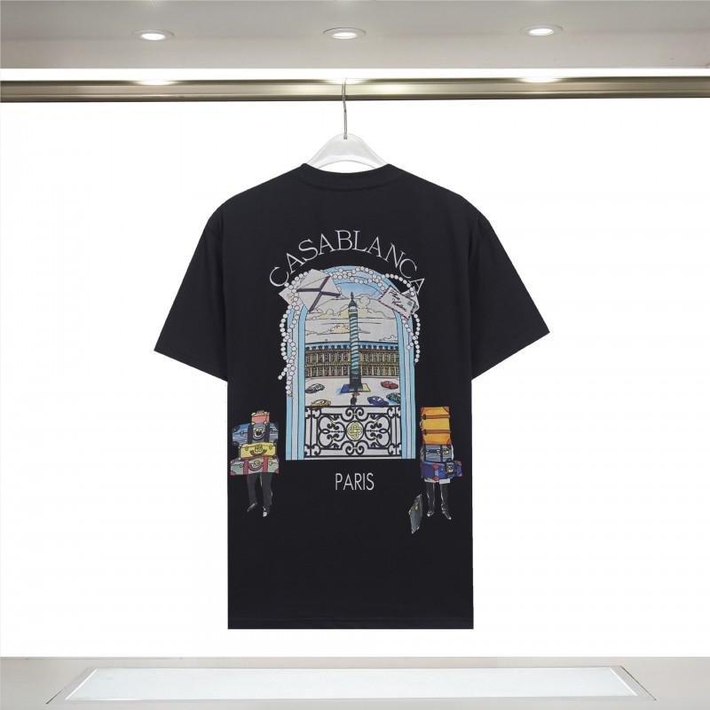 Unisex Oversized Cotton T-Shirt With Gradient Casablanca Print Streetwear Tee