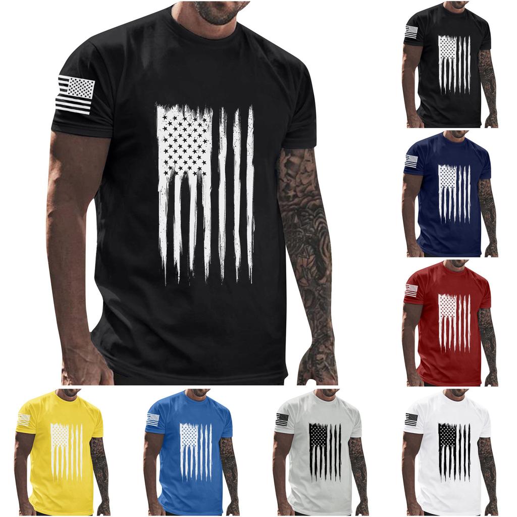 Men'S T-Shirt Short Sleeve Printed Summer Round Neck Top Trend Casual Sweatshirt