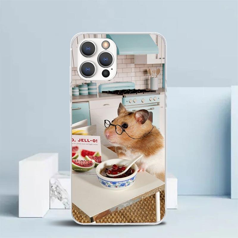Милый Милый Хомяк Питомец Чехол для Телефона Для IPhone 16 17 Air 16E 15 14 Plus 13 Mini 12 11 Pro Max 7 8 + SE 2020 Мягкий ТПУ Задняя Крышка 1