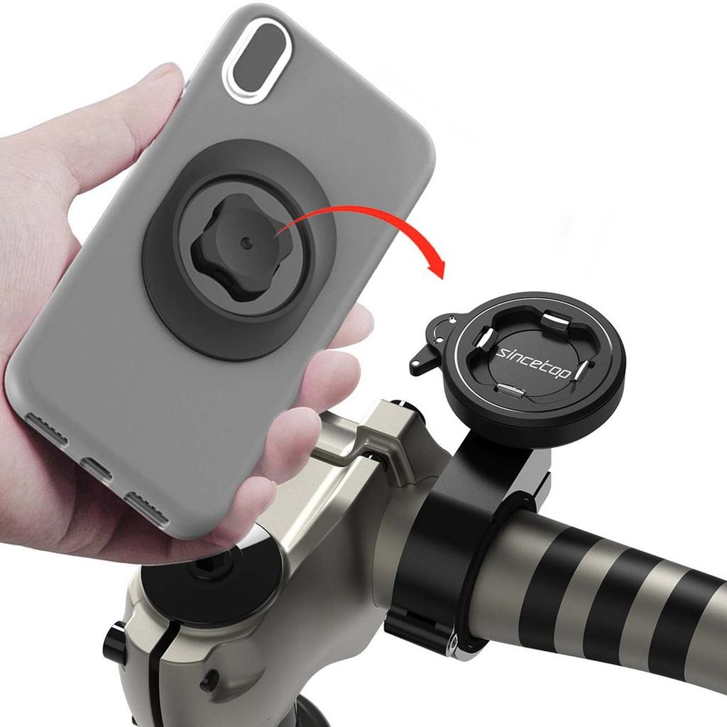 SinceTop Bicycle Phone Motorcycle Phone Holder with Universal Front Bicycle Handlebar Mount C 2nd with Quick Release for Mountain Road and Motorcycles