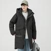 Men's Mid-length Down Jacket Winter New Couple Wear Cold-proof Thickened Workwear Hooded Jacket 90 Down Down Jacket