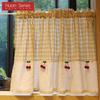 1 шт. Серия Nuan Бежевый Клетчатый Вишневый Декор Короткая Занавеска Карман для Штанги Перегородка для Кухни Гостиной Спальни Шкафа Домашний Декор
