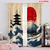 2 шт., 2D плоская печать Штора Популярная японская Безмятежность 100% полиэстер (без удилища) Декор для дома Идеально для гостиной и кухни