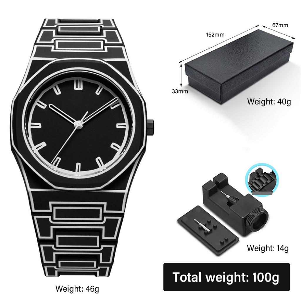 SHUAIKE 1160 Modern 3D Sketch Art Fashion Leisure Quartz Movement Watch Creative Design Lightweight Waterproof Watch