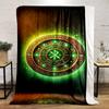Mystic Rune Circle Design printed Flannel blanket for bedroom, living room, sofa, and nap
