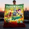1 шт. Фланелевое одеяло Futurama для улицы, легкое, теплое, уютное, для путешествий, кемпинга, офиса, мягкая полиэстеровая ткань