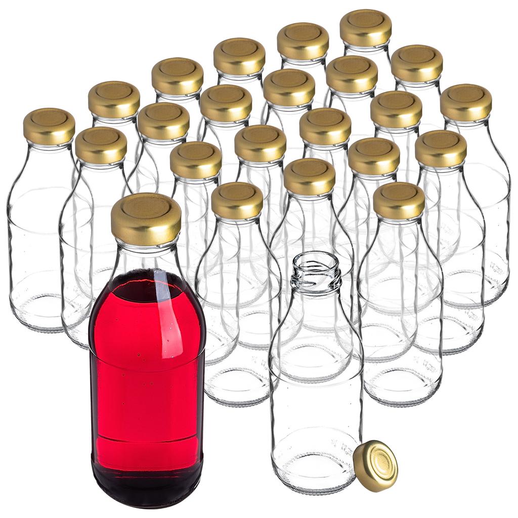 KADAX Butelka Szklana Soczek 330ml Z Zakrętką Na Sok Butelki Na Soki Nalewki 