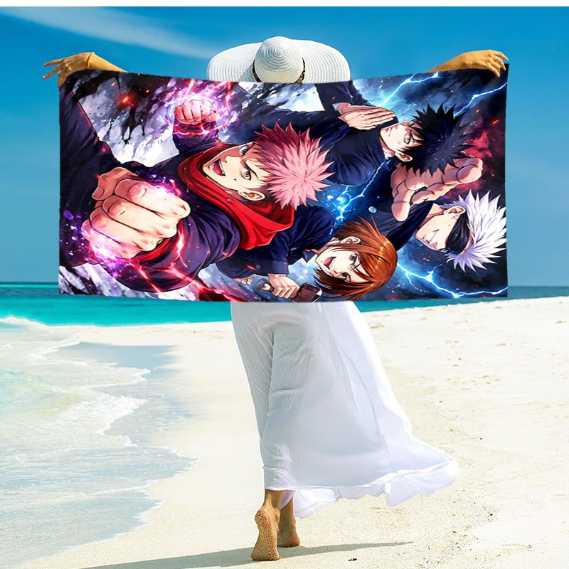 1pc Powerful Anime Heroes beach towel,quick drying absorbent beach towel,outdoor sports swimming beach towel,Soft and comfortable Y7221