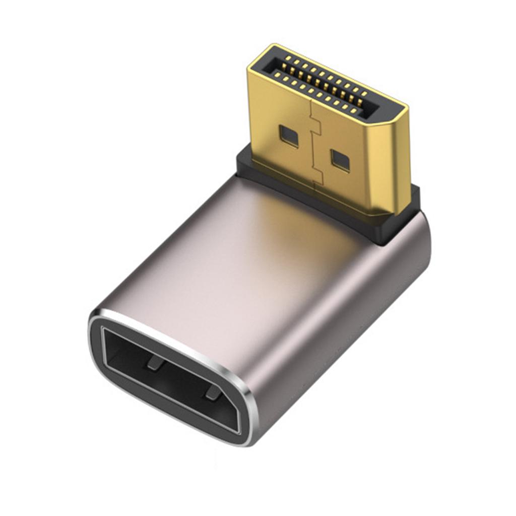 Адаптер DisplayPort 1.4 8K, позолоченный адаптер 90 градусов, угловой DisplayPort, вертикальные разъемы «папа-мама»