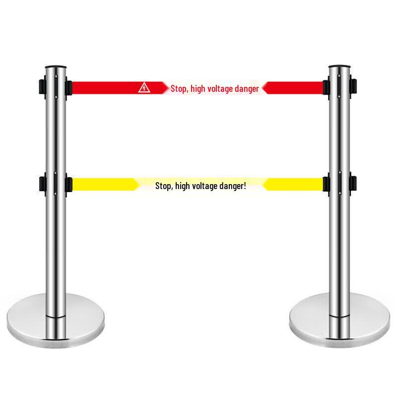 Retractable Stainless Steel Barrier with Warning Belt