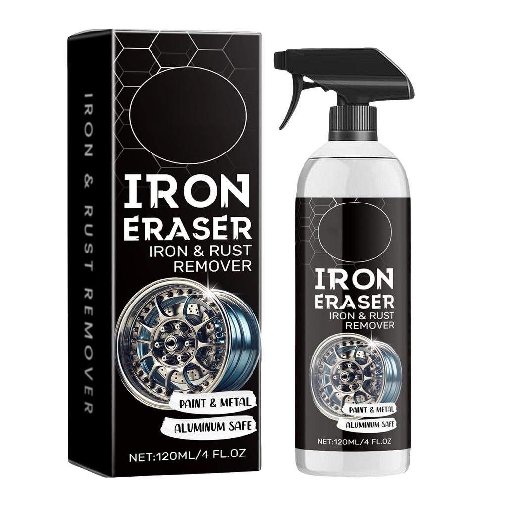 Удалитель ржавчины Iron Eraser, спрей для удаления железа и ржавчины, 120 мл. Безопасен для алюминиевой краски и металлических поверхностей. Эффективное средство для очистки от ржавчины, для автомобильного использования.