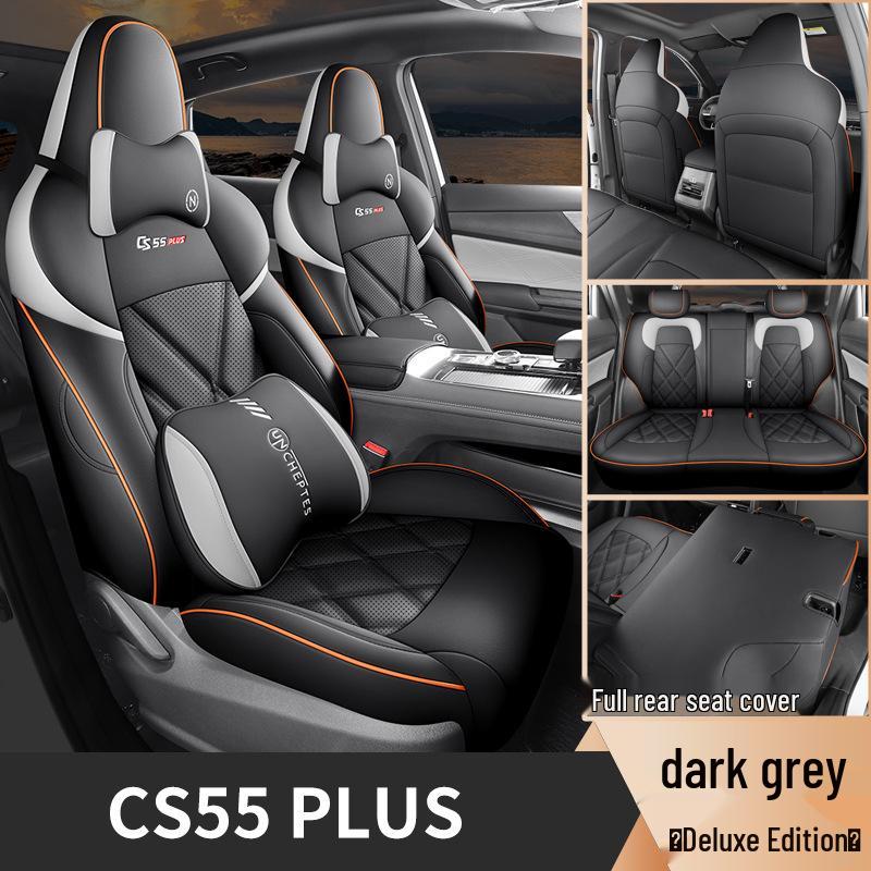 Compatible with Changan CS55 Plus models, full-coverage second and third-generation seat covers for all-season use.