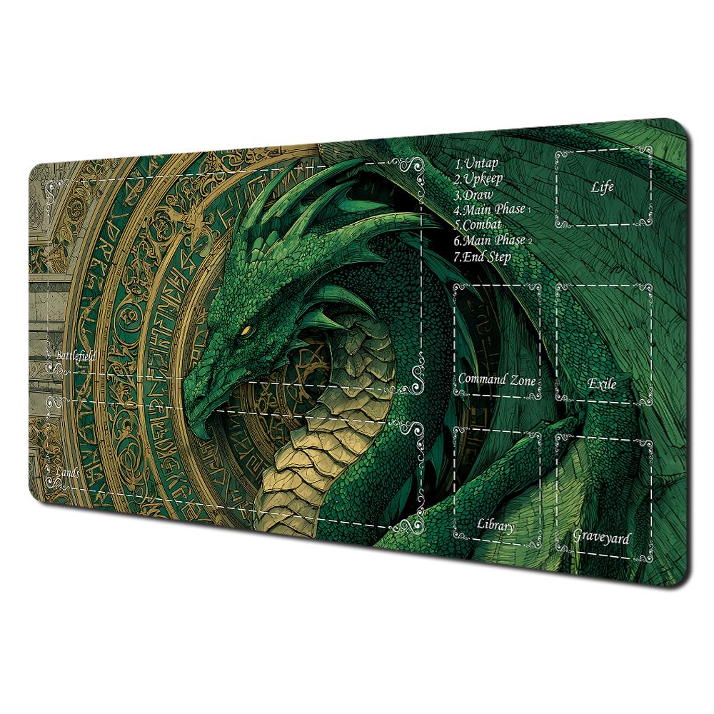 Purple Rose Galaxy Dragon MTG Playmat AntiSlip Stain Resistant Fantasy Gaming Desk Mat for TCG Players