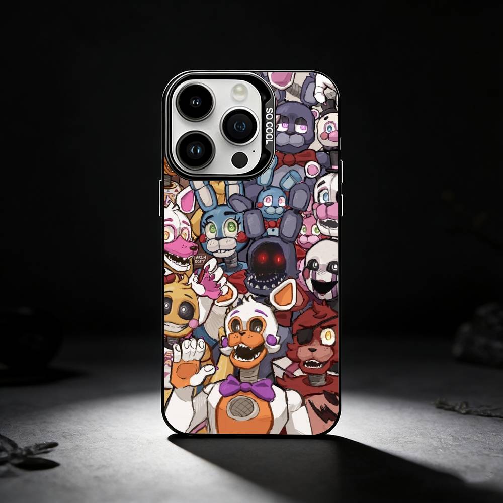 Five Nights At F-Freddys F-Fnaf Phone Case For iPhone 17,16,15,14,13,12,11 Plus,Pro Max,XS,Colored silver phone case