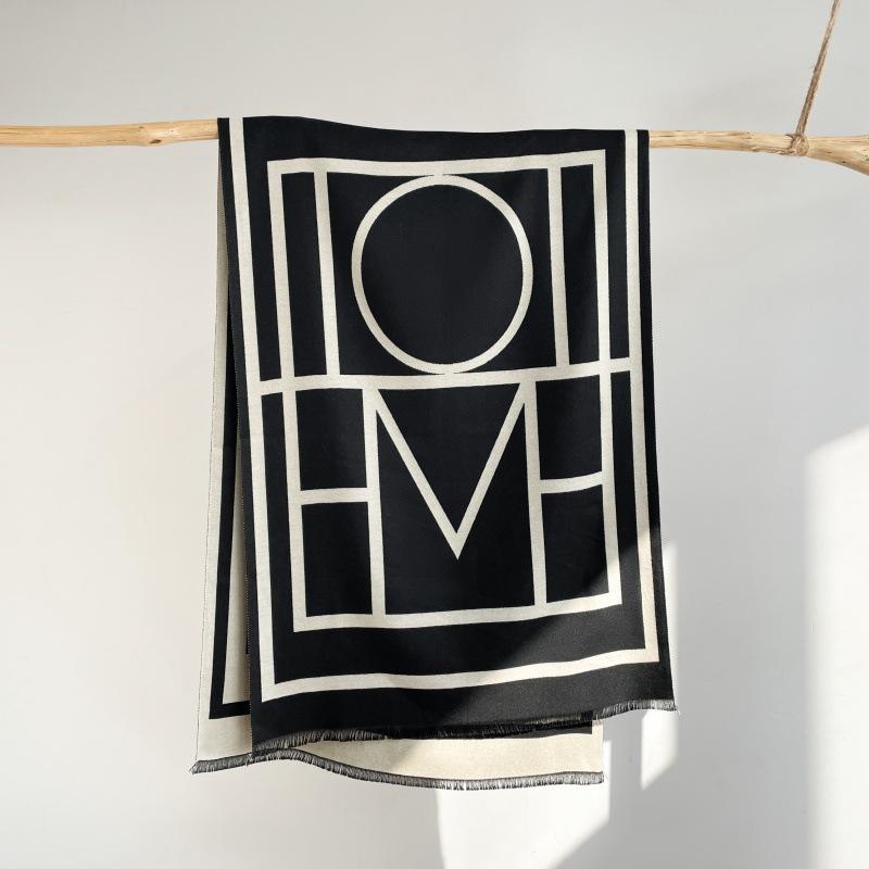 Classic Scarf Women's Autumn and Winter Versatile Imitation Cashmere Double-sided Thickened Warm Shawl Simple Business Scarf